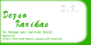 dezso karikas business card
